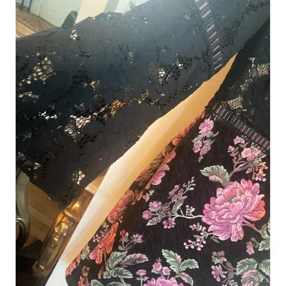 TADASHI SHOJI Black Floral Multicolor Lace Illusion Sheath Dress Sz 0 EUC! $408 - Picture 6 of 7